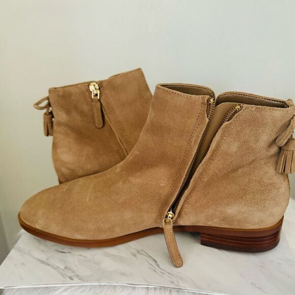 KATE SPADE Sadie Side Zip Tasseled Ankle Suede Boots,  Almond, Size 9.5, NWOB‎ - Picture 9 of 16